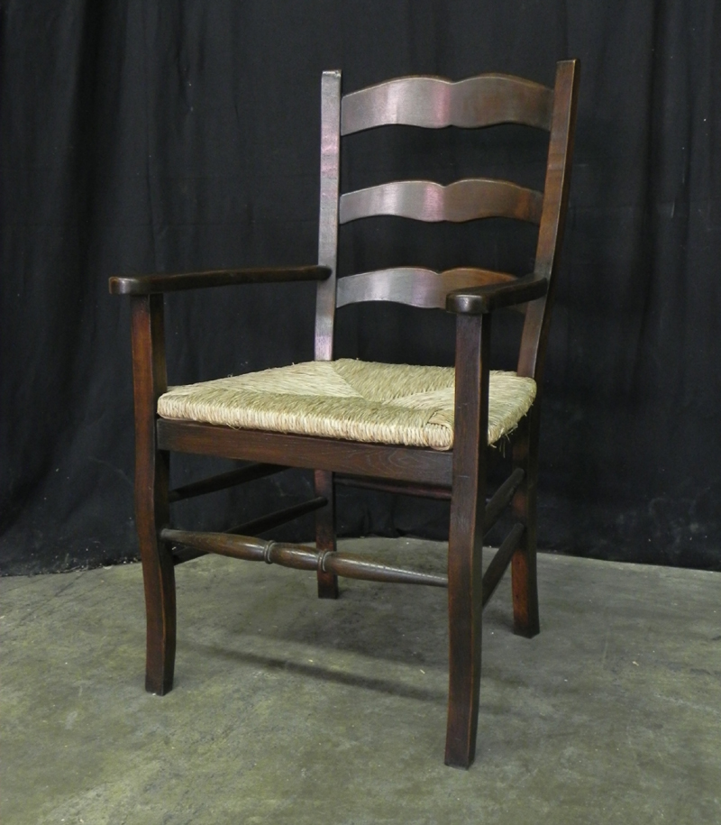French ladder back arm chair